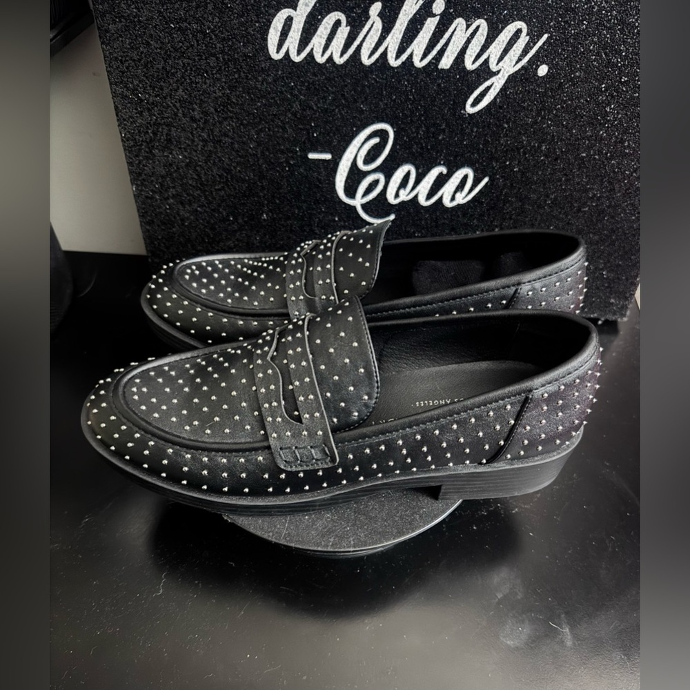 Chinese Laundry Black Studded Loafers